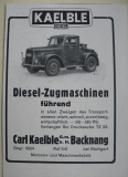 Kaelble Diesel-Zugmaschinen Backnang, Inserat