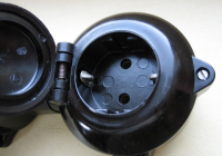 Preview: Lichtschalter- Steckdosen- Kombination, Feuchtraum, Bakelit, Ausschalter #2