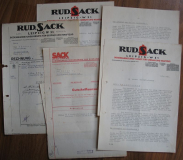 Rud. Sack Leipzig, Bodenbearbeitungsgeräte, 5 Rechnungen/ Briefe, 30-er Jahre, #kr25