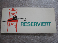 RESERVIERT, Tischaufsteller Gaststätte Konsum, HO, DDR um 1970, #2