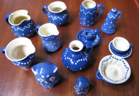 Krüge, Tasse, Eule, Fingerhut etc. 13 Teile Bürgel Keramik