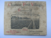 Chateau Petit- Village, Pomerol, 1945, Fernand Ginestet, Weinetikett, #16