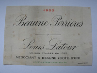 Beaune Perrieres, Louis Latour, 1953, Weinetikett, #10