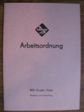 Arbeitsordnung VEB Greika Greiz, DDR 1978