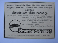 Grotrian Steinweg Klaviere Braunschweig, Inserat 1929 #1