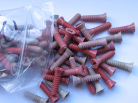 Schrauben, Plastikschrauben für Kabelschellen, hellbraun/ rötlich, 100 Stück, #8