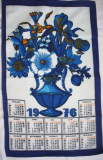 Kalender aus Stoff, Geschirrtuch, Malimo, DDR 1976