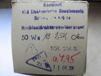 Preview: Hochlastdrahtdrehwiderstand, Drahtpotentiometer, 2K5 TGL 57 x 50, DDR 1978