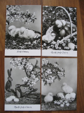 Frohe Ostern, 4 Postkarten, DDR um 1980, #345