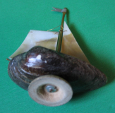 Preview: Rerik, Perlmutt Reiseandenken, Segelboot, Muschel, DDR