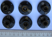 Glühlampenfassungen E10, Bakelit, 6 Stück