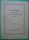 Dienstordnung der Regierung der Deutschen Demokratischen Republik, DDR 1949
