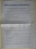 Stadtwerke Oelsnitz, Elektrizitätswerk, Tarifliste 1940