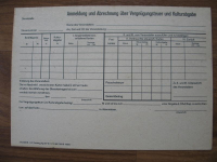 Anmeldung und Abrechnung über Vergnügungssteuer und Kulturabgabe, DDR 1986