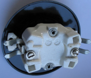 Preview: Serienschalter Bakelit, schwarz, rund, Kippschalter, unbenutzt, #327