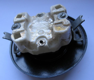 Preview: Serienschalter Bakelit, schwarz, rund, Kippschalter, IKA, #331