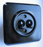 Serienschalter Bakelit, schwarz, eckig, Kippschalter, unbenutzt, #332