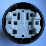 Preview: Ausschalter 2-polig, Kippschalter, Bakelit, schwarz, rund, AP, #333