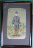 Reservistenbild, Soldat mit Pickelhaube, Eisernes Kreuz, Säbel, Sporen