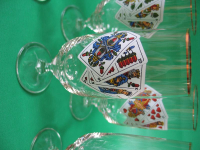 Preview: Biergläser mit Skatblatt, DDR, 6 Stück, Biertulpen, 70-er Jahre