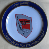 Teller, Andenkenteller, 25 Jahre Ministerium für Staatssicherheit, Stasi, MfS, DDR