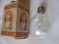 Glühlampe BGW, Berliner Glühlampen-Werk, 110 - 113  Volt / 100 Watt
