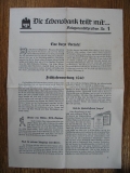 Die Lebensbank teilt mit..., Kriegsrundschreiben Allianz und Stuttgarter Lebensversicherung, 1940, #15/1
