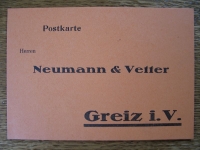 Neumann & Vetter Greiz, Postkarte, um 1930, #15/1