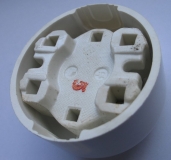 Preview: Serienschalter, Bakelit, hell, rund, Lichtschalter Aufputz, 60-er Jahre, #277