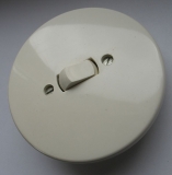 Preview: Wechselschalter, Lichtschalter Bakelit, rund, hell, UP, #281