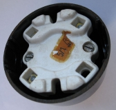 Preview: Serienschalter, Bakelit, rund, AP, dunkel, unbenutzt, #291