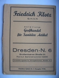 Friedrich Klotz G.m.b.H. Dresden, Großhandel für Sanitäre Artikel, 1938