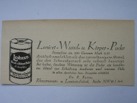 Lenicet Wund- und Körperpuder, Dr. R. Reiss Berlin, #1927/1