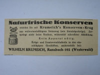 Wilhelm Krumeich Ransbach, Konserven- Krug, #1927/1