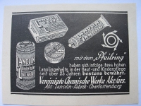 Lanolin Seife, Puder, Vereinigte Chemische Werke Charlottenburg, Pfeilring,  #1927/1