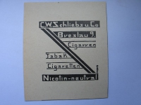 C.W. Schliebs u. Co. Breslau, Cigarren, Tabak, Cigaretten, #1927/1