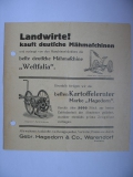 Gebrüder Hagedorn & Co. Warendorf Westfalen, Mähmaschine, Kartoffelernter, Prospekt um 1930