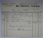 Max Schumann Culmitzsch, Stellmacher- und Wagnerei mit Kraftbetrieb, Rechnung 1946, #15/2