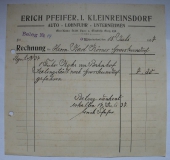 Erich Pfeifer Kleinreinsdorf, Auto- Lohnfuhr- Unternehmen, Rechnung 1937, #15/2