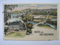 Gruss aus Neu- Eibenberg, Geiersberg, Gasthof zum Auen Tal, Friedrich Lohse, 1925