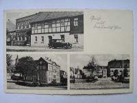 Gruß aus Fraureuth, Gastwirtschaft und Materialwaren Olga Sauß, Porzellanfabrik