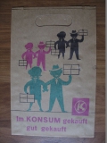 Im Konsum gekauft- gut gekauft, Papiertüte, Tragetasche, Einkaufstüte DDR