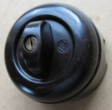 Ausschalter, Bakelit, rund, Aufputz, dunkel, #114*