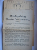 Allgemeine Ortskrankenkasse Greiz, AOK, Quittungs/ Mitgliedsbuch, 1941