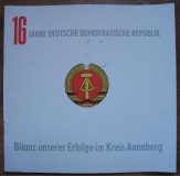 16 Jahre DDR, Bilanz unserer Erfolge im Kreis Annaberg, DDR 1965