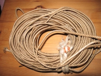 Textilkabel, Stoffkabel 2-adrig, beige/ braun, 60-er Jahre