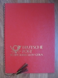 Urkunde, Mappe, Treuedienstmedaille in Gold, Deutsche Post Gera, 1983