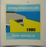 Abziehbild Scheinwerfereinstellung 1980