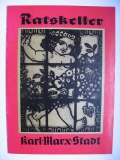 Ratskeller Karl-Marx-Stadt, HO Gaststätte, Speisenkarte, Tageskarte, Getränkekarte, 1977, rot
