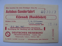 Autobus- SOnderfahrt Eisenach, Rundfahrt, Deutsches Reisebüro Friedrichroda, 1963